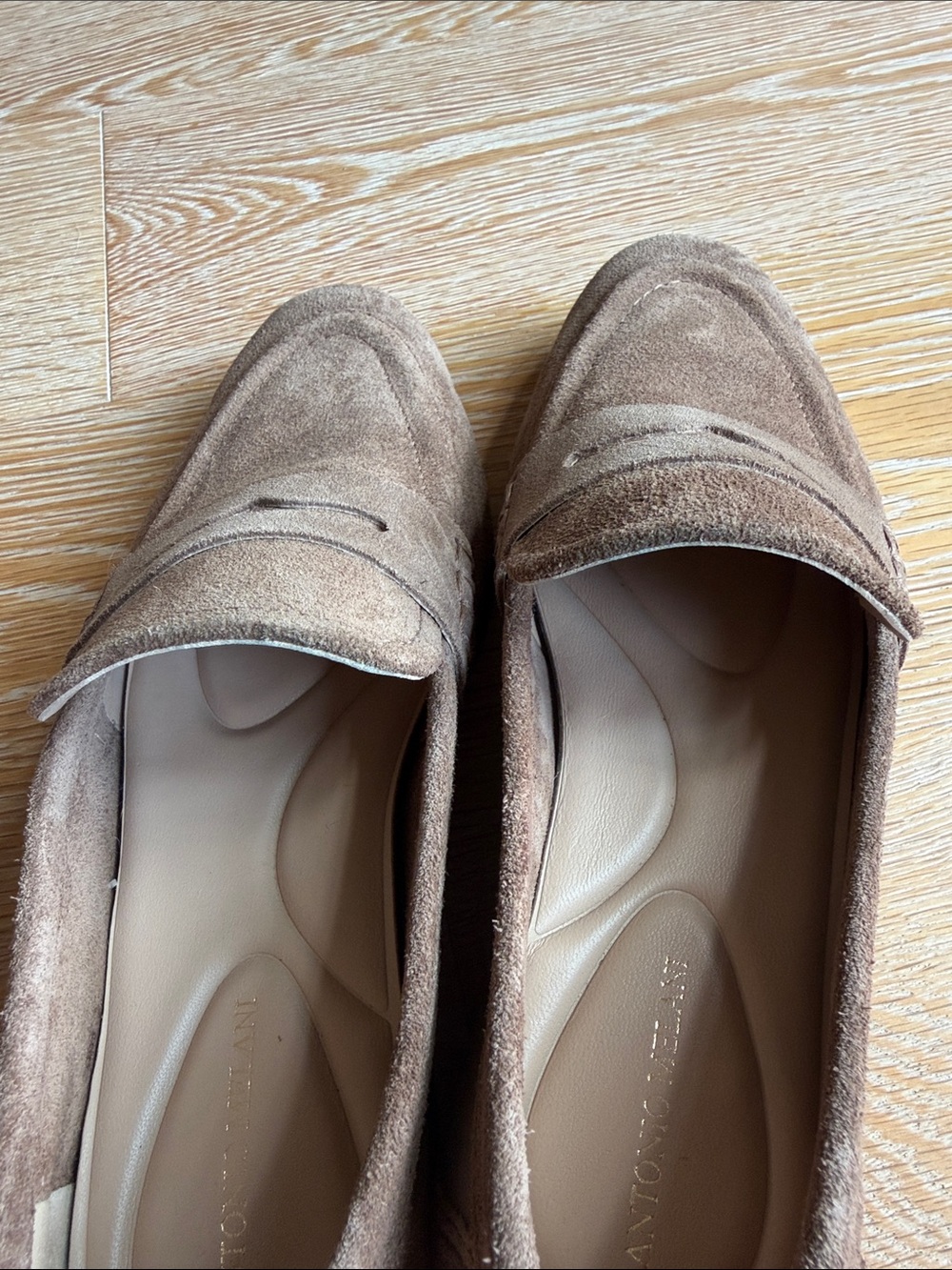 Women’s Suede Penny Loafers in Taupe - Picture 5 of 6